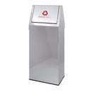 Contenitore raccolta differenziata con coperchio basculante Acciaio inox - 70 litri