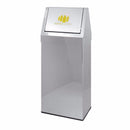 Contenitore raccolta differenziata con coperchio basculante Acciaio inox - 70 litri