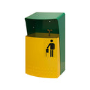 Cestino gettacarta a muro ribaltabile Metallo laccato Giallo/Verde - 27,5x24,5x49h cm